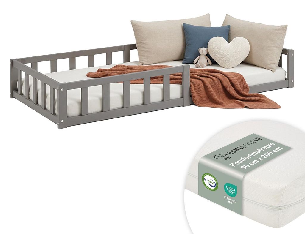 Lit D'Enfant 90x200 cm avec Matelas Lit Montessori avec Image du produit 