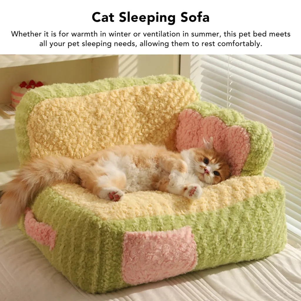 Dodo pour Chat Doux pour Sommeil Profond, Lit Chiot Vert Lavable 60cm - 6