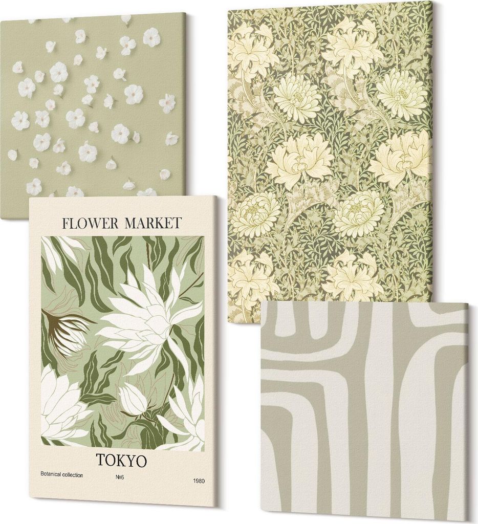 Leinwandbilder Mehrteilig 4-teilig – Modernes Design – Hochwertiger Polycanvas Kunstdruck – Wanddekoration & Wandkunst – Bilder für Zuhaus...