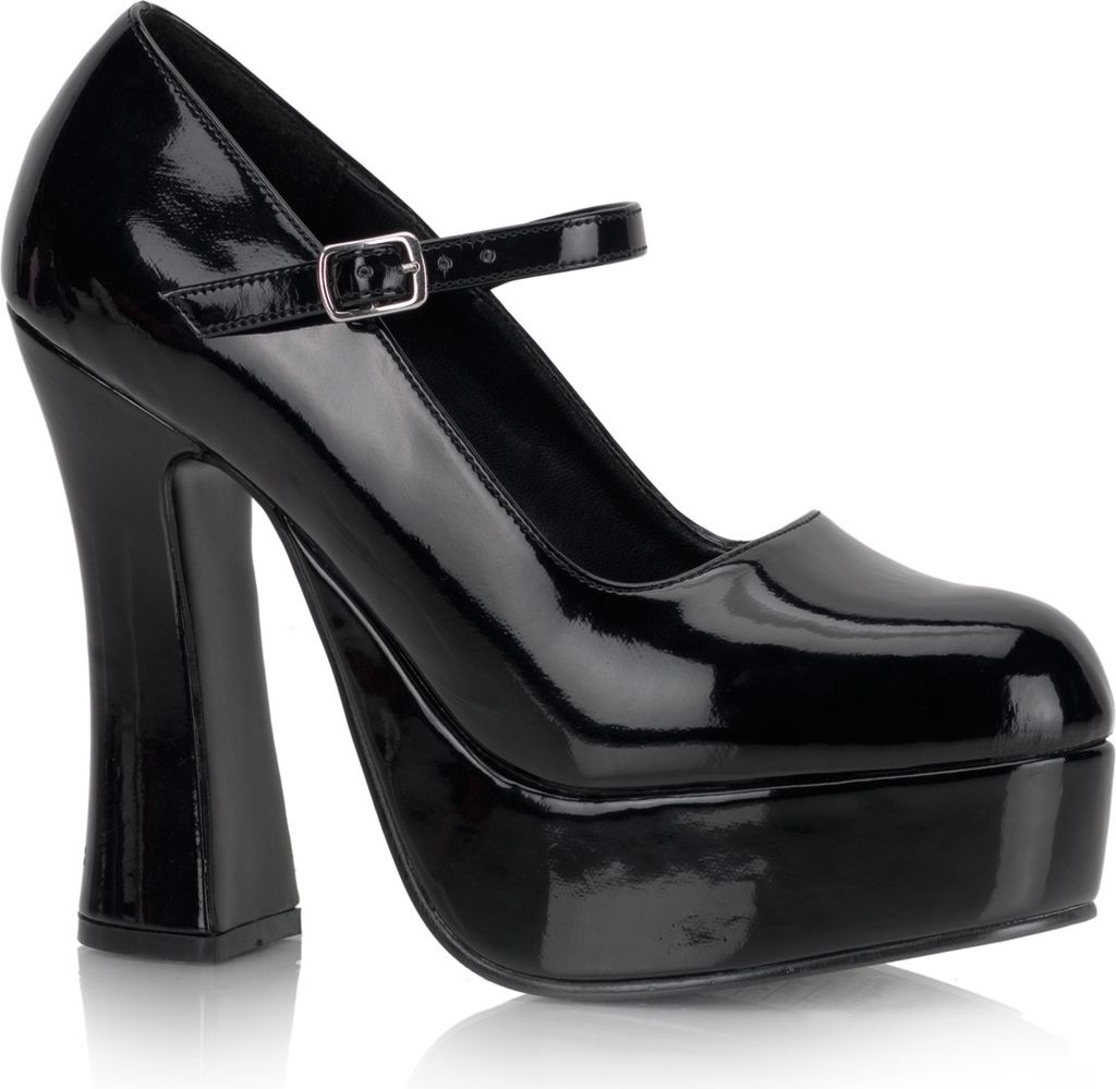 DOLLY-50 Damen Pumps von DemoniaCult, Schwarz Lack , EU 45, US 15