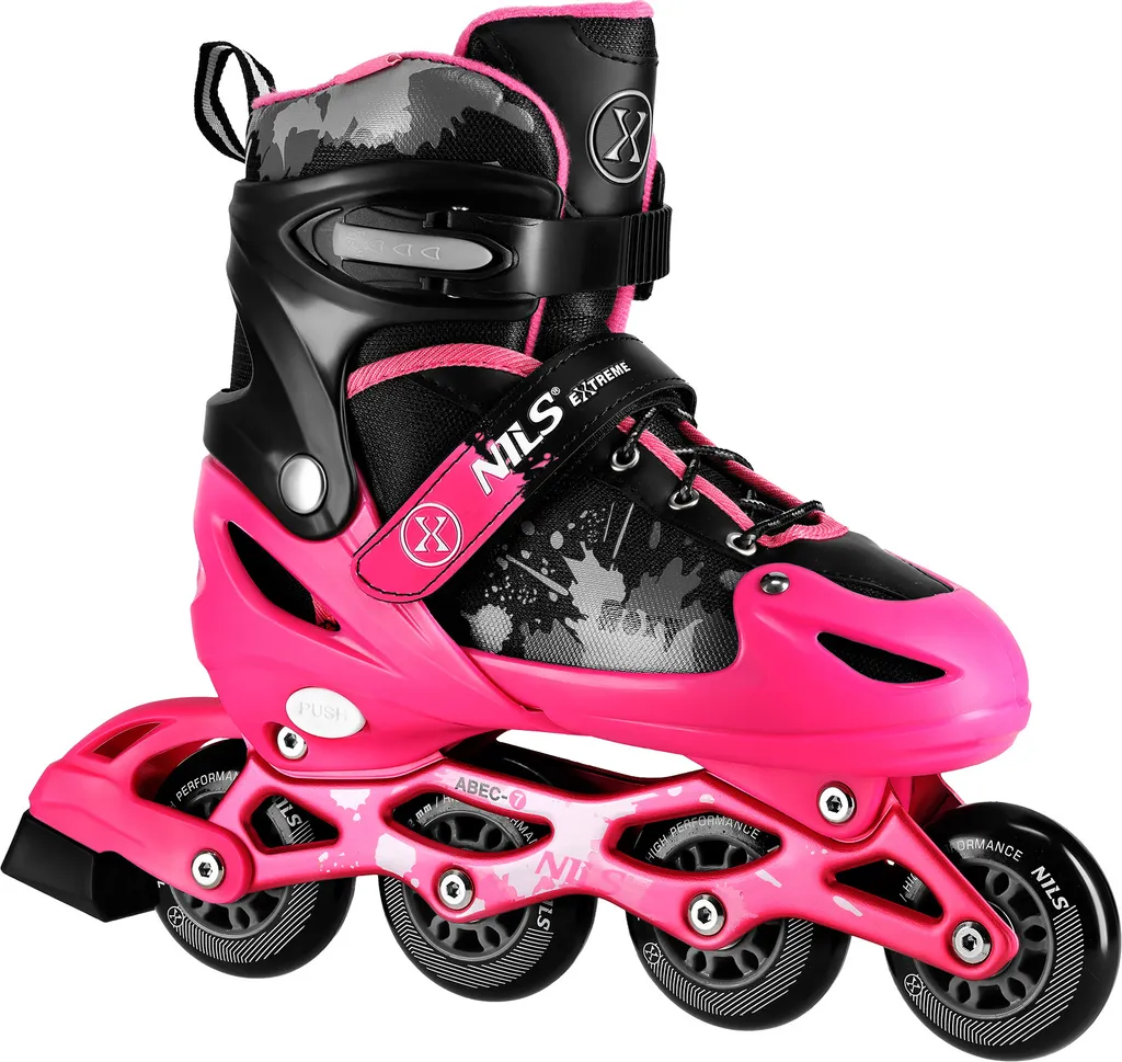Patins à roulettes NILS Extreme NA18137A Roxy rose réglables S 31-34