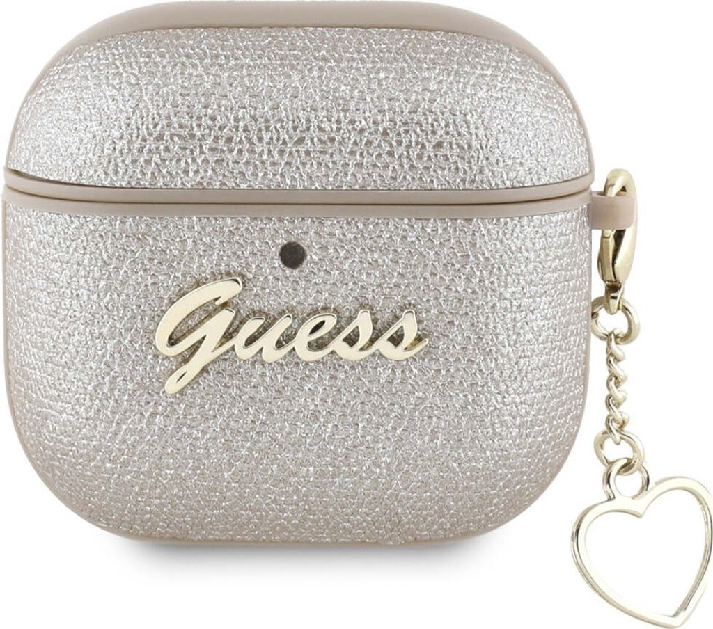 Guess Metallic Script Charm Apple AirPods 4 gold Produktbild 