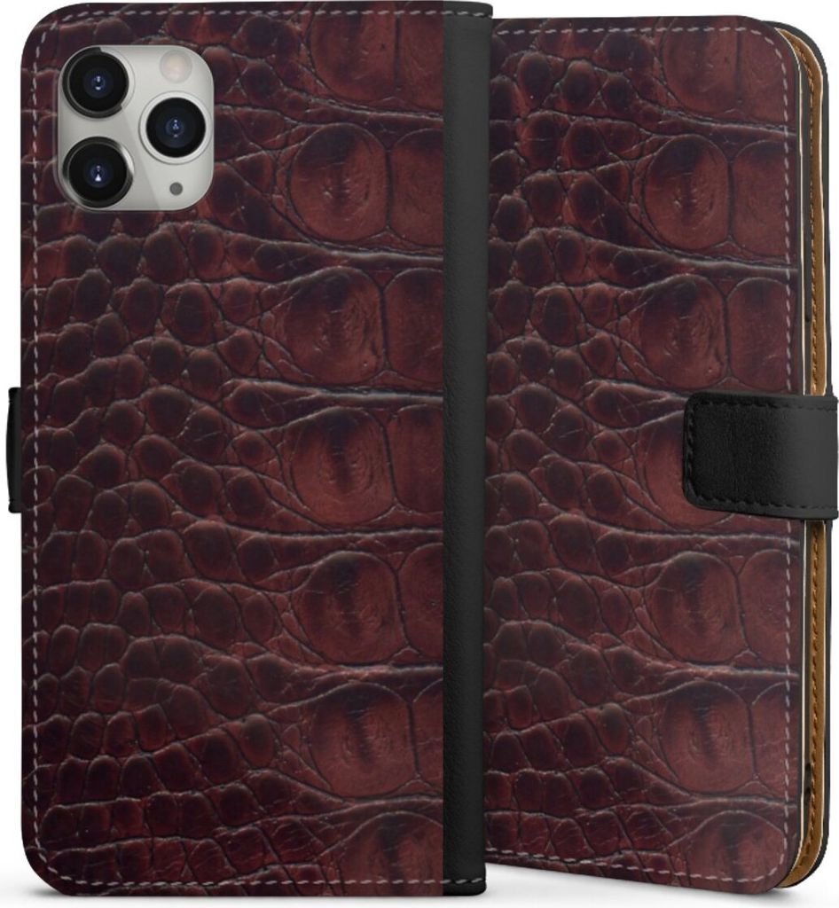 DeinDesign Klapphülle für Apple iPhone 11 Pro Max Handytasche Lederhülle Tasche Animalprint Krokodil Leder