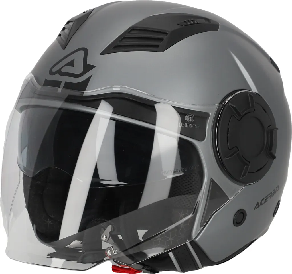 Casque Jet Ouvert Acerbis Vento Gris pour Scooter et Moto Urbaine en M