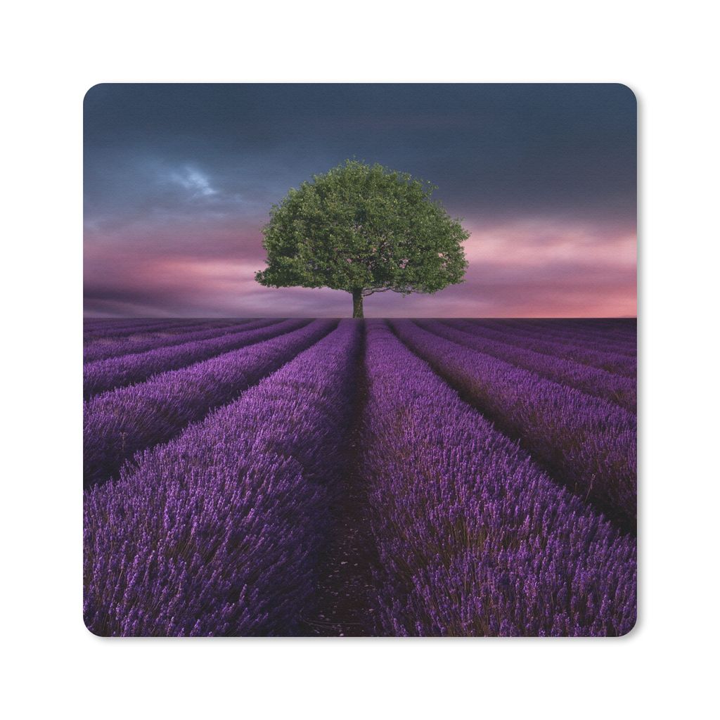 MuchoWow Mauspad Mousepad Lavendel - Baum - Lila 30x30 cm - Mousepads - Maus Mat - Pad - Mausunterlage - Gaming