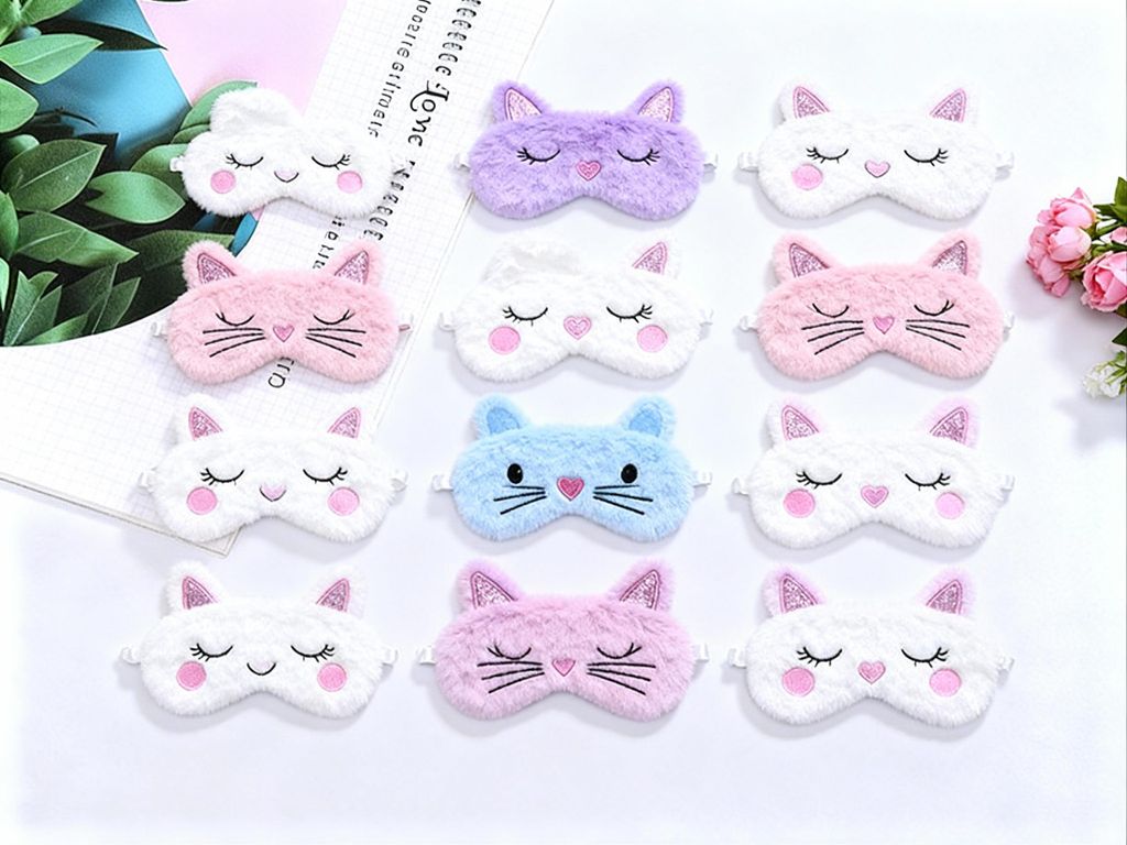 Flauschiges Augenmasken-Set für Kinder – 6 liebevoll gestaltete Schlafmasken