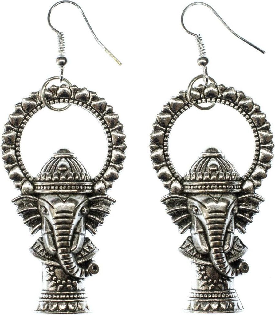 Ganesha Elefanten Ohrringe Miniblings Ohrhänger Elefant Indien Gottheit silber