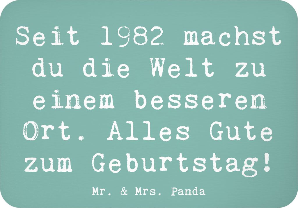 Mr. & Mrs. Panda Kühlschrankmagnet Spruch 1982 Geburtstag - Meeresbrise - Geschenk, Geburtstagsgeschenk, magnet, Jahrgang, Notizhalter, 40., white...