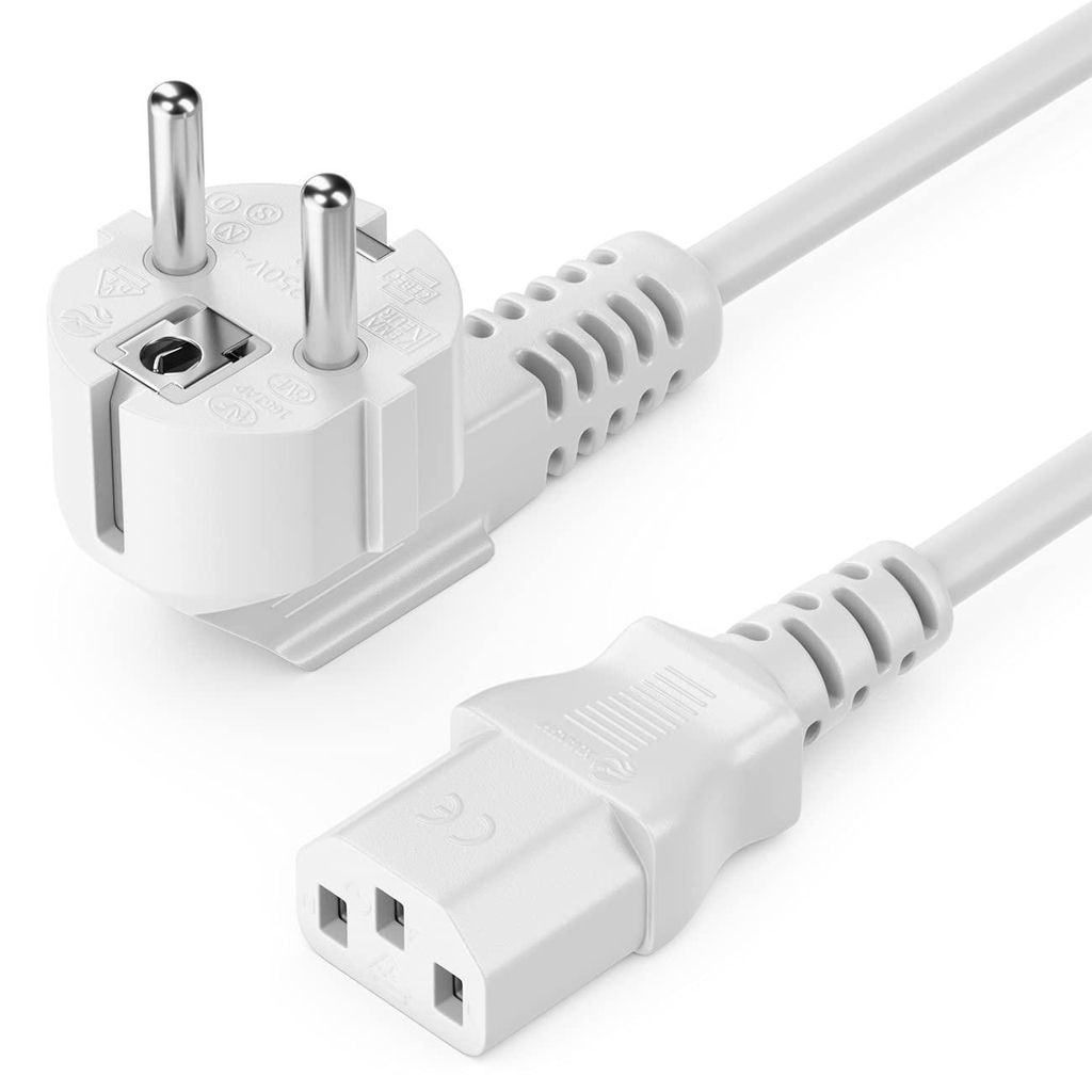 deleyCON 3,0m Kaltgerätekabel C13 Typ F 90° gewinkelt - Produktbild 
