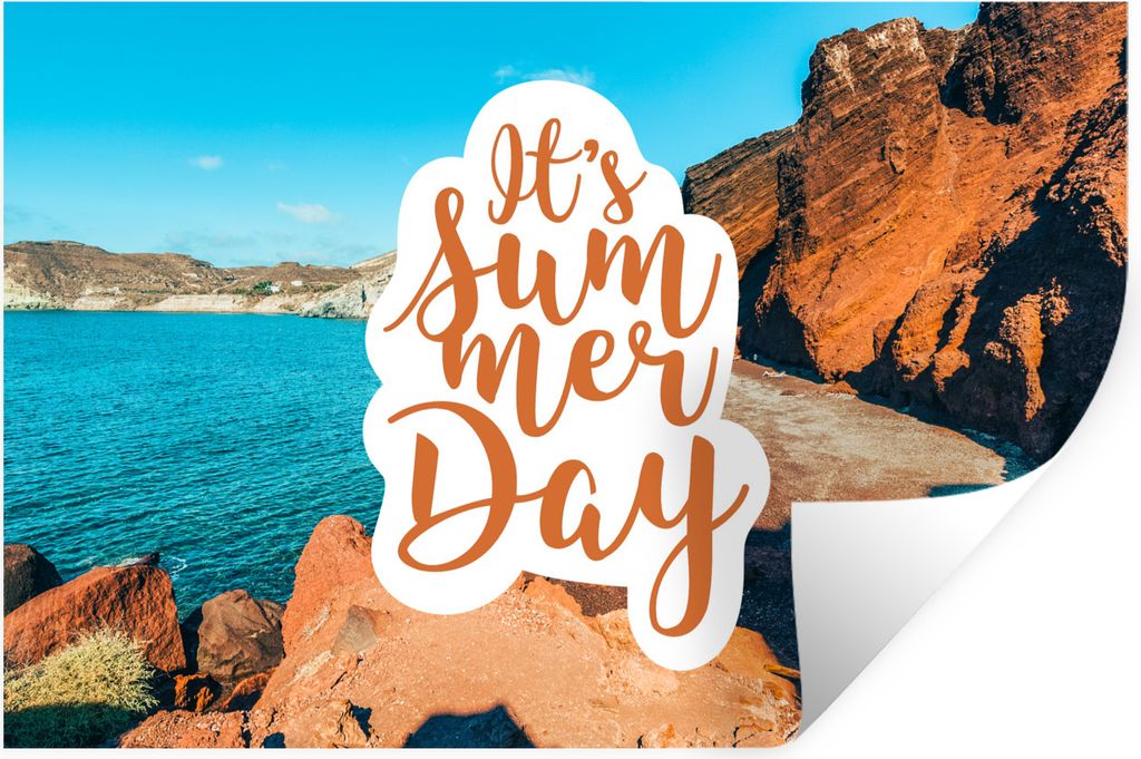 MuchoWow Wandtattoo Wandsticker Wandaufkleber Sommer - Sprichwort - Urlaub 60x40 cm Selbstklebend und Repositionierbar - Wierderverwendbar - Selb...