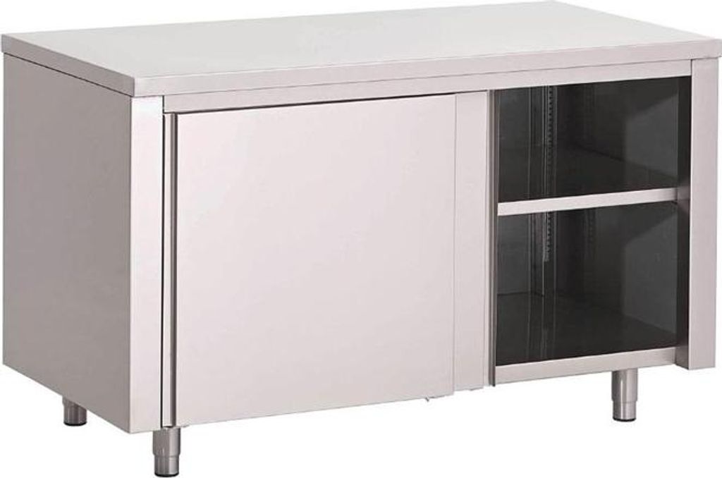 Gastro M Arbeitsschrank 1600x700x880mm mit Schiebetüren und Produktbild 