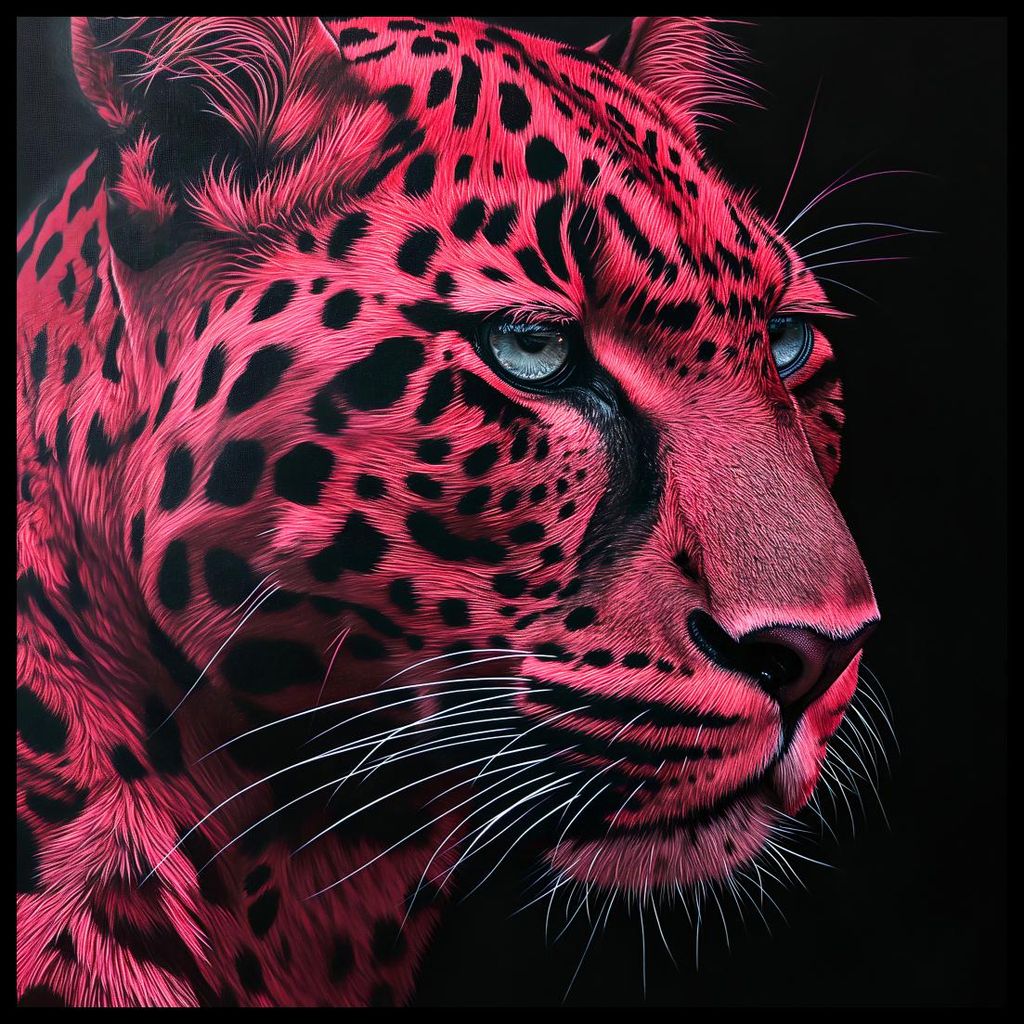 Plakat 60x60cm Scharlachroter Jaguar