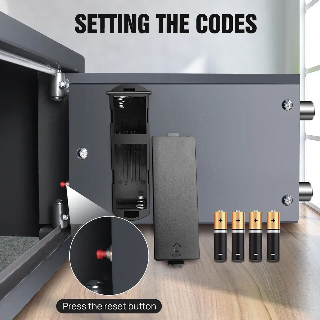 Mini-coffre-fort électronique 8,5L avec serrure à code et 2 clés - 11