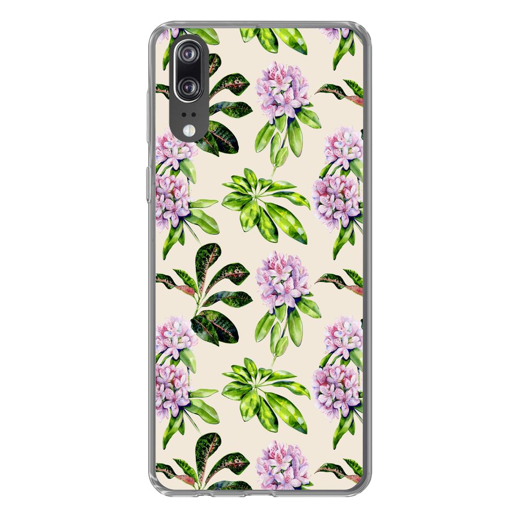 MuchoWow Handyhülle Schutzhülle Hülle für Huawei P20 Hortensien - Pflanzen - Muster Silikon Softcase Handy Hülle - Hardcover