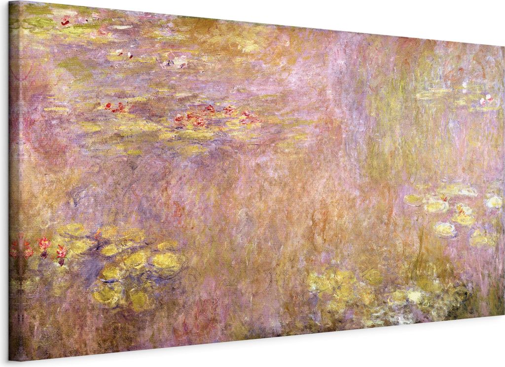 Italienischer Leinwand Leinwandbild - Water Lilies (Water Lilies) II 100x45 cm Reproduktionen l-E-10005-b-a