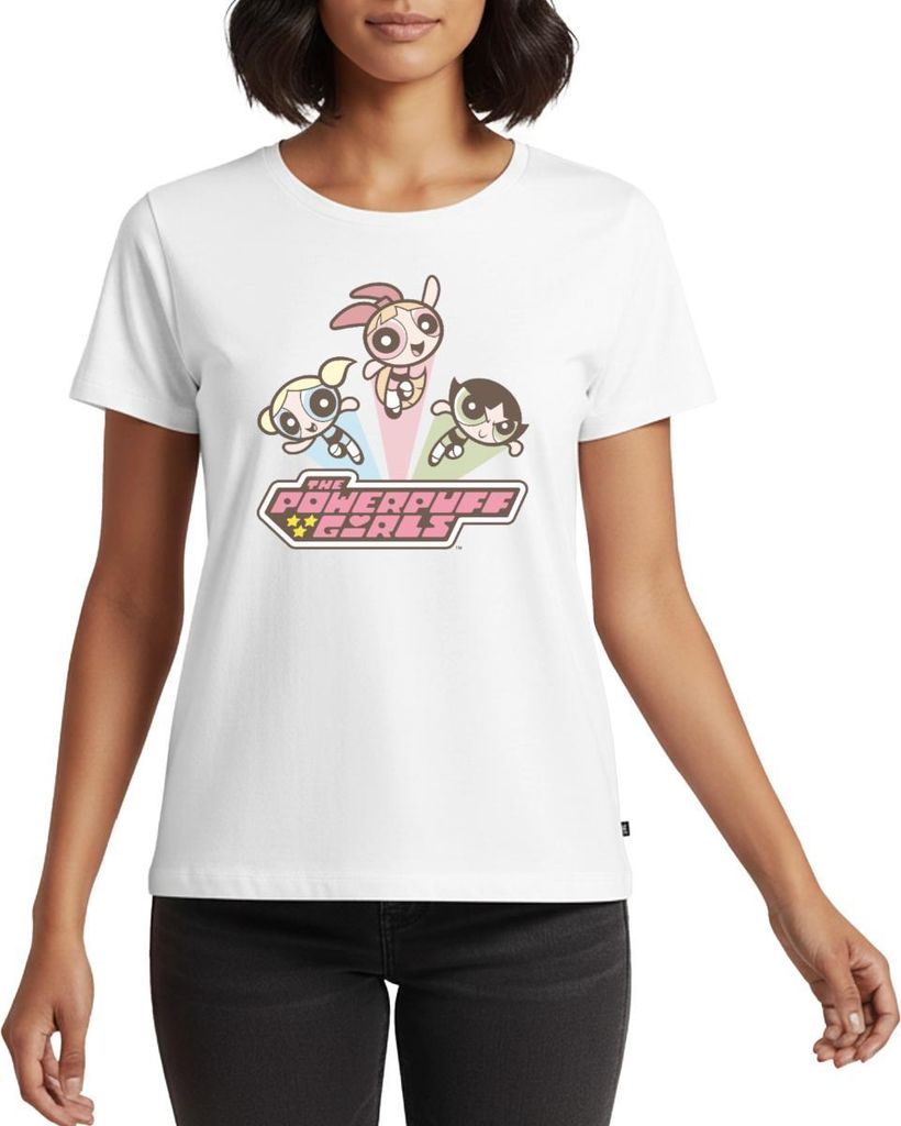 Spreadshirt Powerpuff Girls Retro Used Look Vintage Frauen Premium T-Shirt, 3XL, Weiß