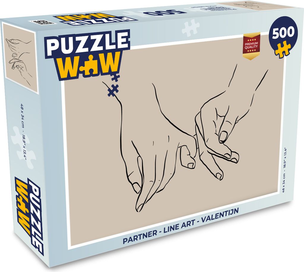 MuchoWow Puzzle 500 Teile Partner - Strichzeichnung - Valentin - 500 Teile - Kinder - Selberbauen - Puzzlespiele