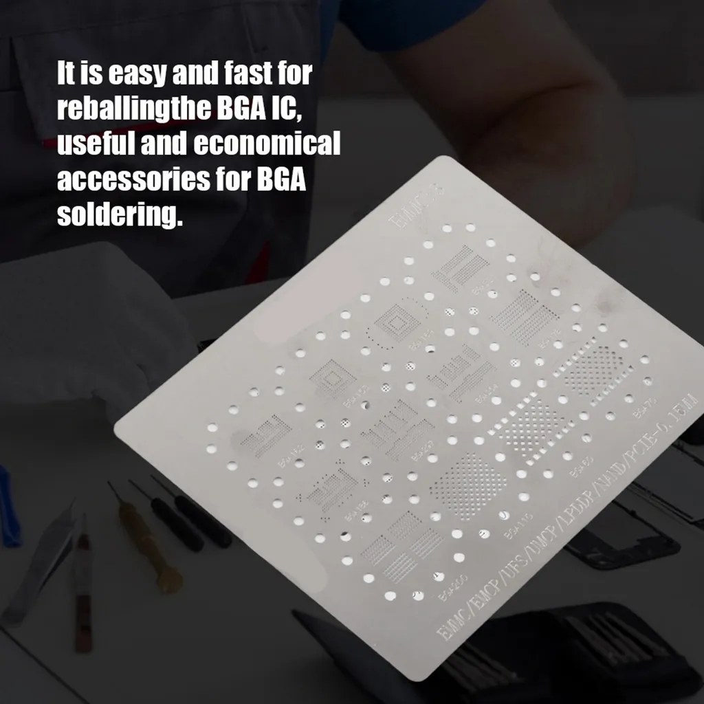 Kit 130 Pezzi Stencil BGA Universali per Reballing Chip IC Laptop