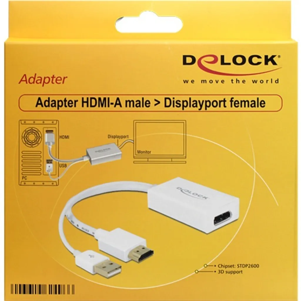 Adaptateur HDMI vers DisplayPort 4K Convertisseur Blanc avec USB