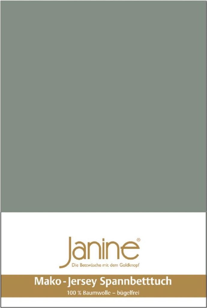 Janine Design Mako-Feinjersey, 100% Baumwolle-Spannbetttuch JERSEY 5007 Farbe salbeigrün Größe 100x200