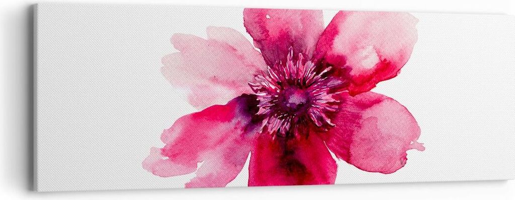 Bild auf Leinwand - Leinwandbild - Malerei Illustration Sommer Blume - 90x30cm - Wand Bild - Wanddeko - Leinwanddruck - Bilder - Kunstdruck - Leinw...