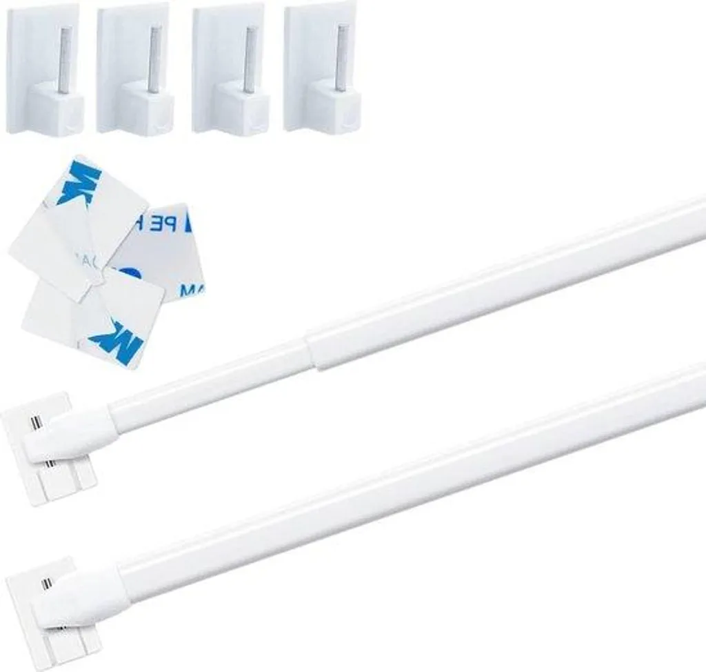 Petite tringle télescopique 30-50 cm avec fixation adhésive sans trous