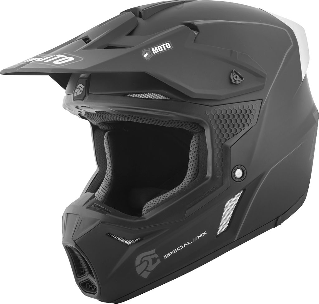 FC-Moto Merkur Straight Motocross Helm, schwarz/weiß, XL