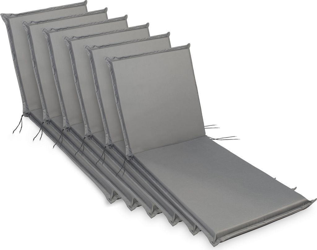 sunnypillow 6 Stück Liegenauflagen 190 x 60 Auflage Polster für Gartenmöbel extra dick 9cm waschbar wasserdicht Polsterauflagen für Gartenliege...