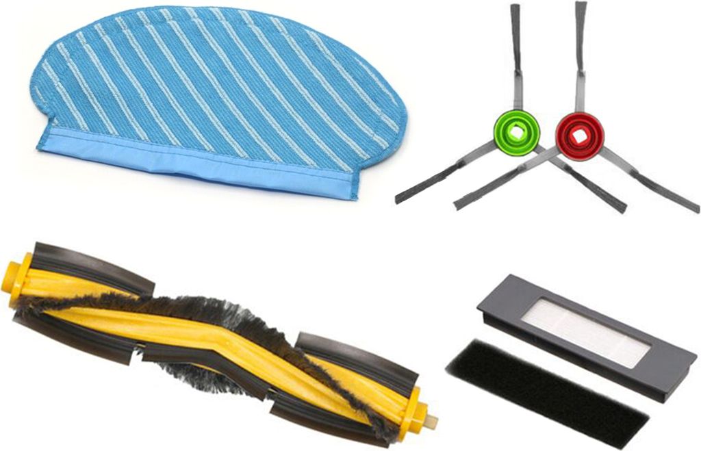 Filterbuerste Mopp Tuch Set 5er Pack Zubehoersatz Ersatz fuer Ecovacs Deebot Ozmo 920 950 Staubsauger Enthaelt 1 Rollbuerste 2 Seitenbuersten 1 Fil...