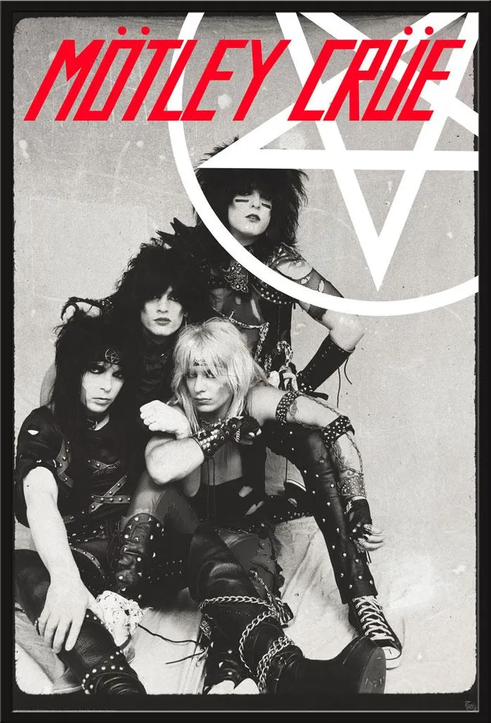 Décoration Murale Rock Motley Crue avec Cadre Noir Shinsuke® 61x91