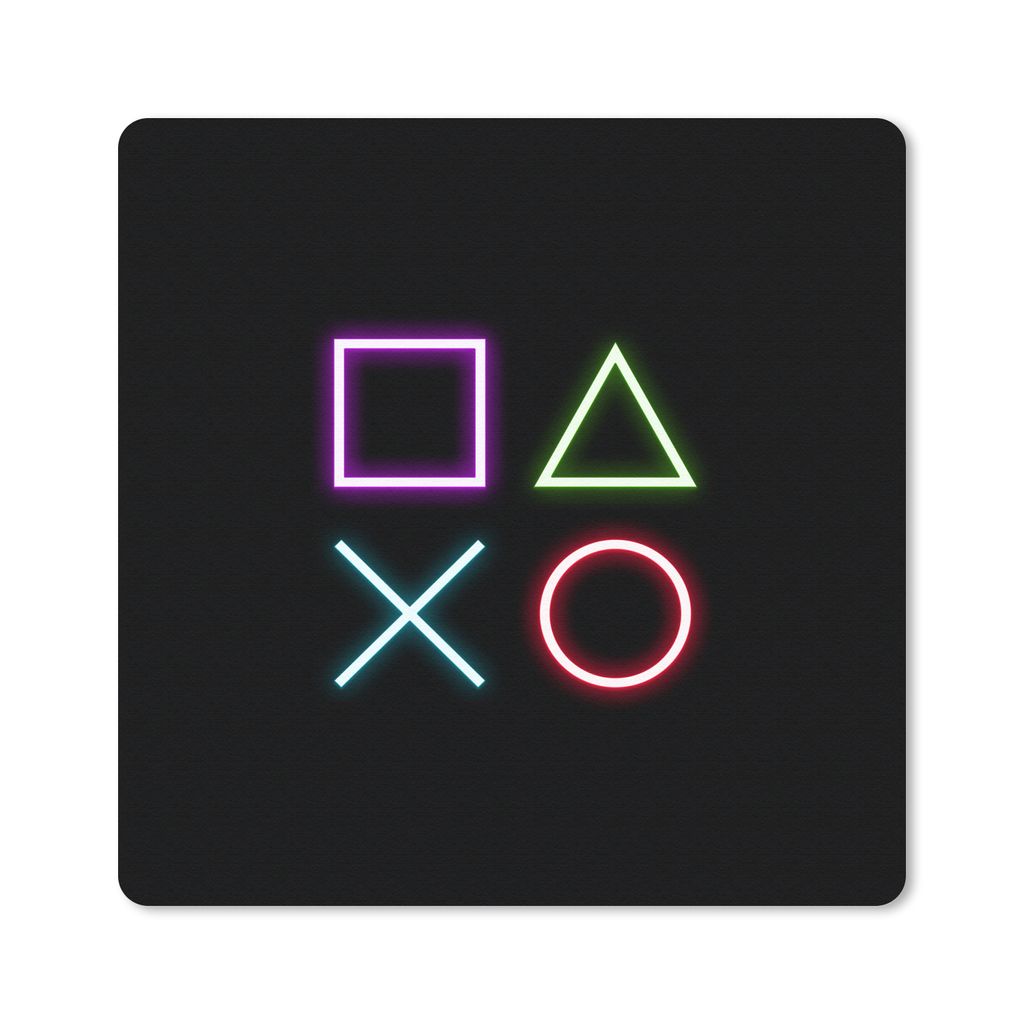 MuchoWow Gaming Mauspad Mousepad Gaming - Neon - Konsole - Schwarz - Controller - Gaming 30x30 cm - Mousepads - Maus Mat - Pad - Mausunterlage - ...