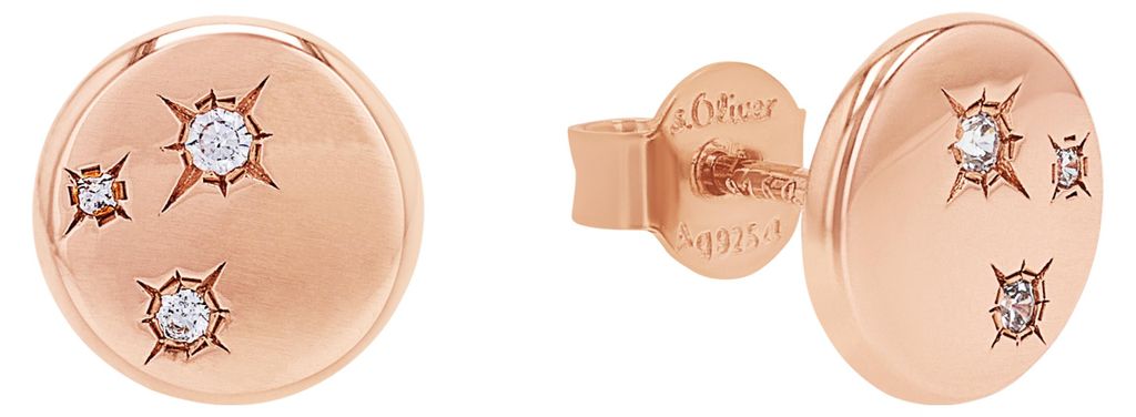 s.Oliver Damen Ohrstecker 2038827 Silber 925 rosévergoldet Produktbild 