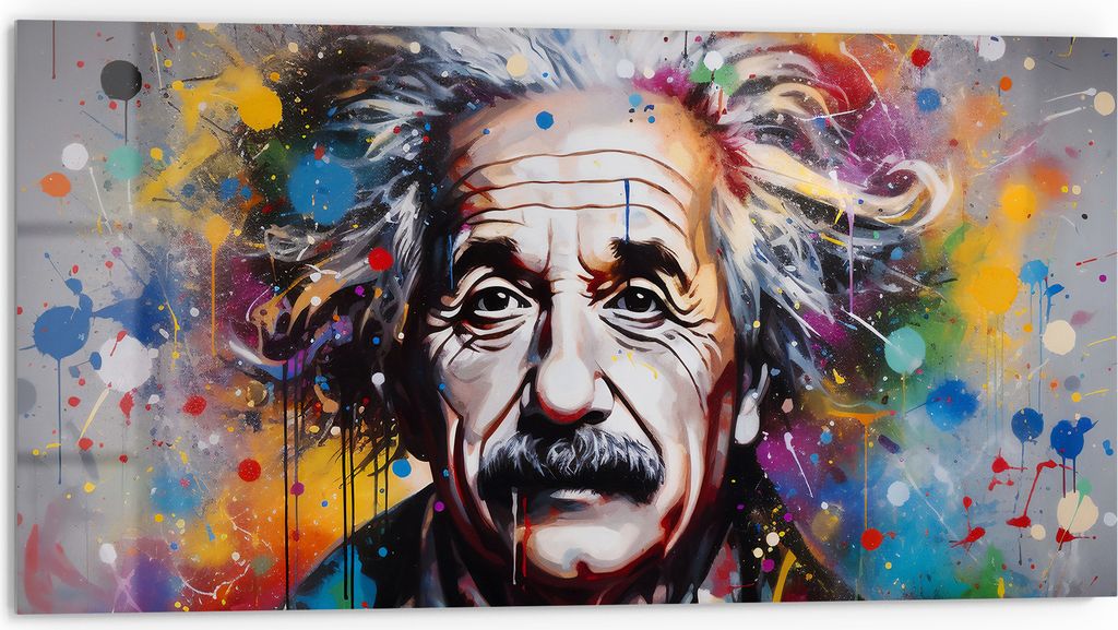 DEQORI Küchenrückwand Glas 80x40 cm 'Farbenrausch der Seele' Spritzschutz Bad Rückwand Küche