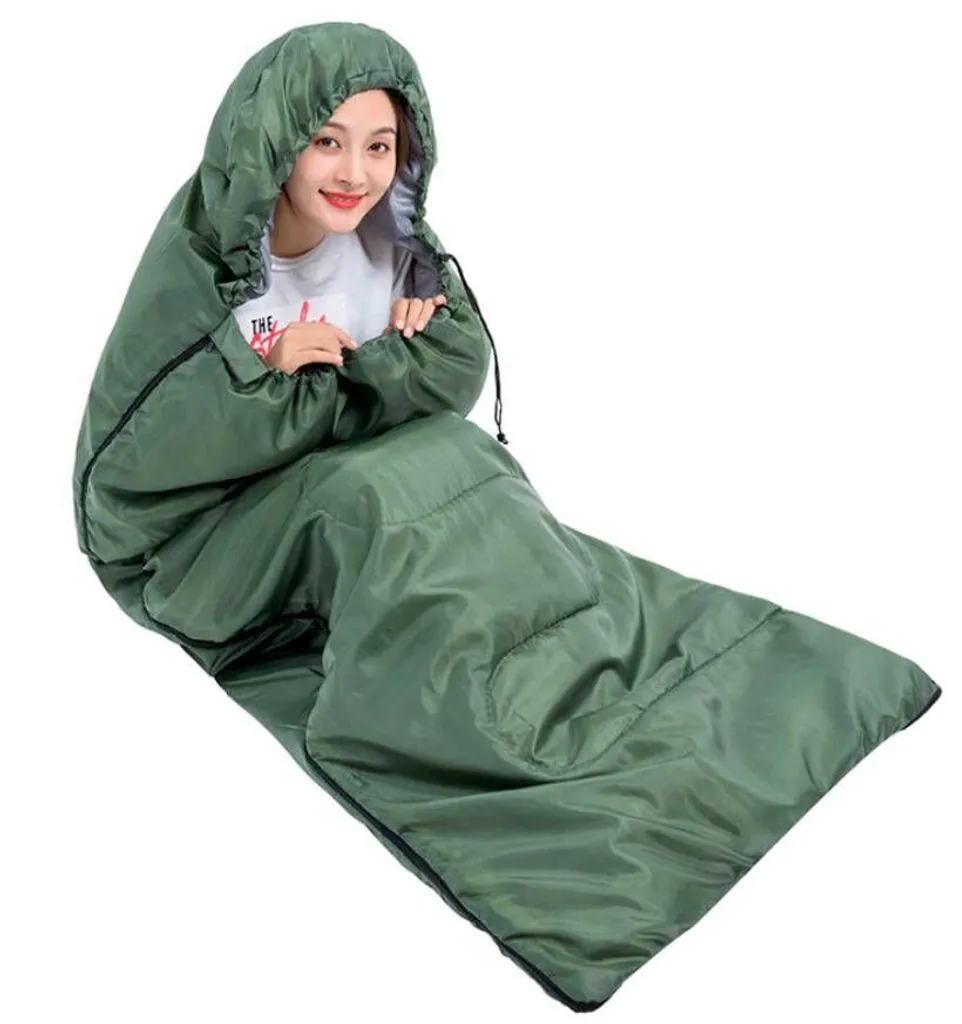 Sac de couchage rectangulaire transformable en couverture verte BASS - 8