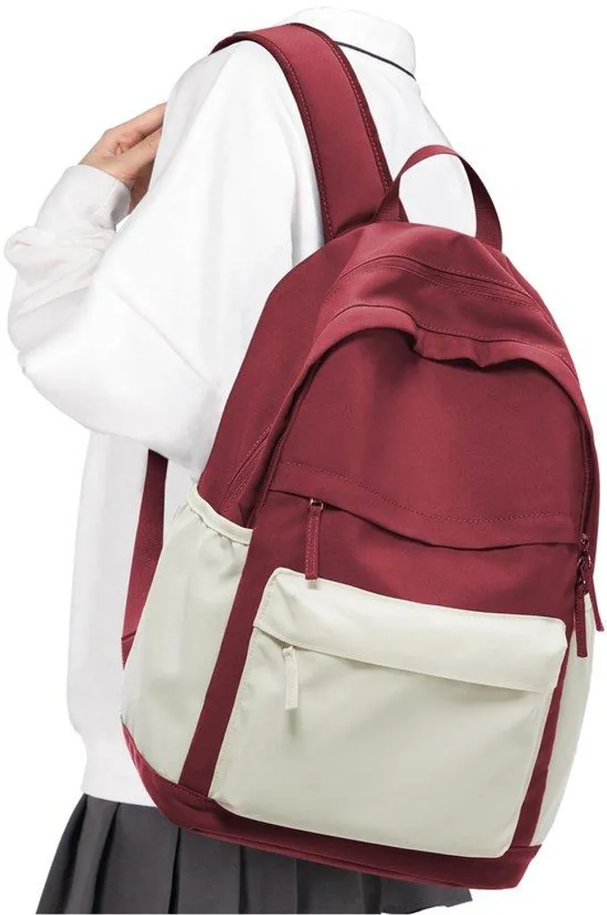 Sac à dos d'école anti-pluie léger beige : fini le mal de dos ado