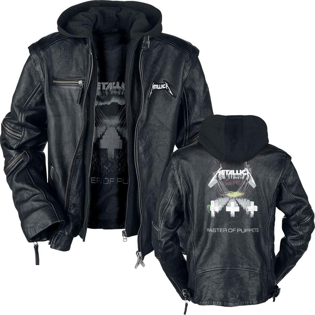 Metallica Lederjacke Herren Master Of Puppets schwarz XXL