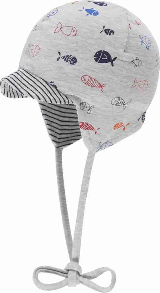 Döll Berretto Ragazzo con Visiera - Cappellino Grigio Pesciolino