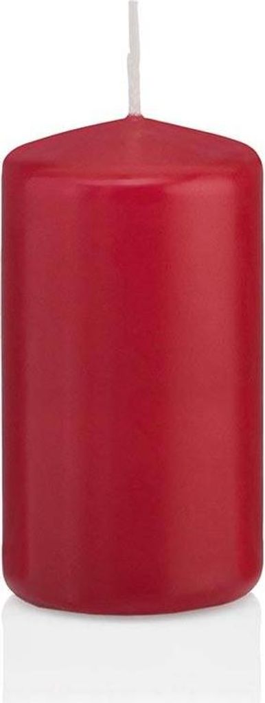 INNA-Glas Wachskerze Maeva, dunkelrot, 12cm, Ø 6cm, 40h - Germany - Stumpenkerze - Windlicht Kerze