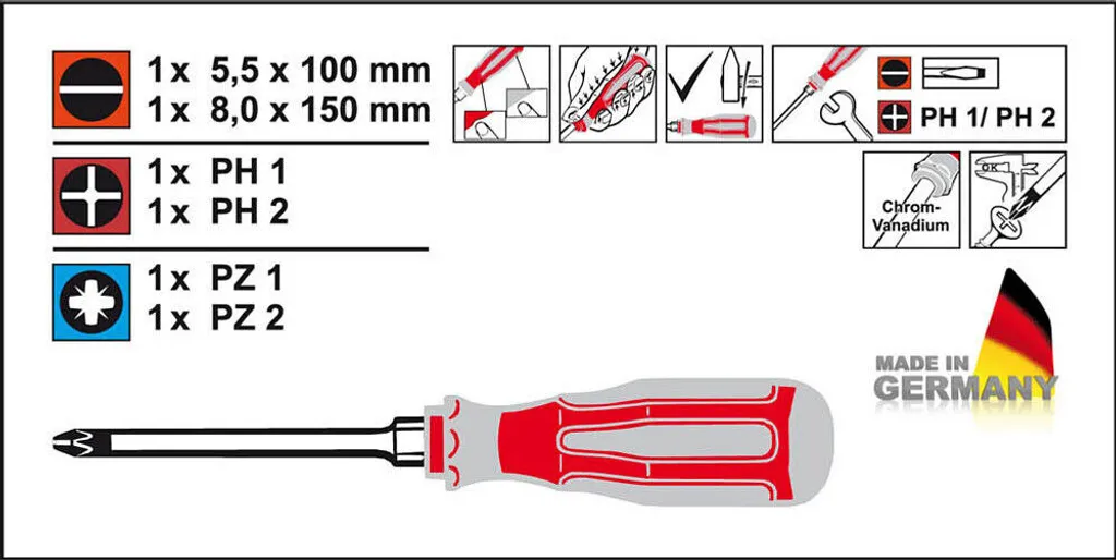CONNEX COX311208 Jeu de tournevis de précision pour atelier de 6 pièces