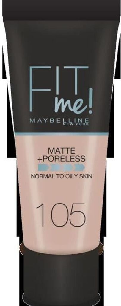 Maybelline Fit Me! Foundation Matte + Poreless Flüssiges Make Up mit mattierender Wirkung 105 Natural Ivory 30 ml