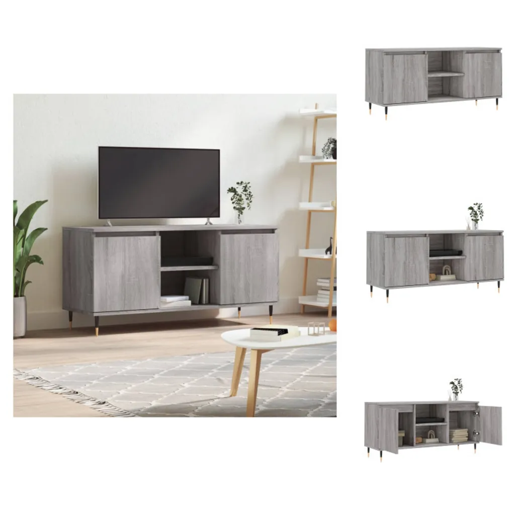 vidaXL Mobile TV Grigio Sonoma 104x35x50 cm | Porta TV in Legno Elegante