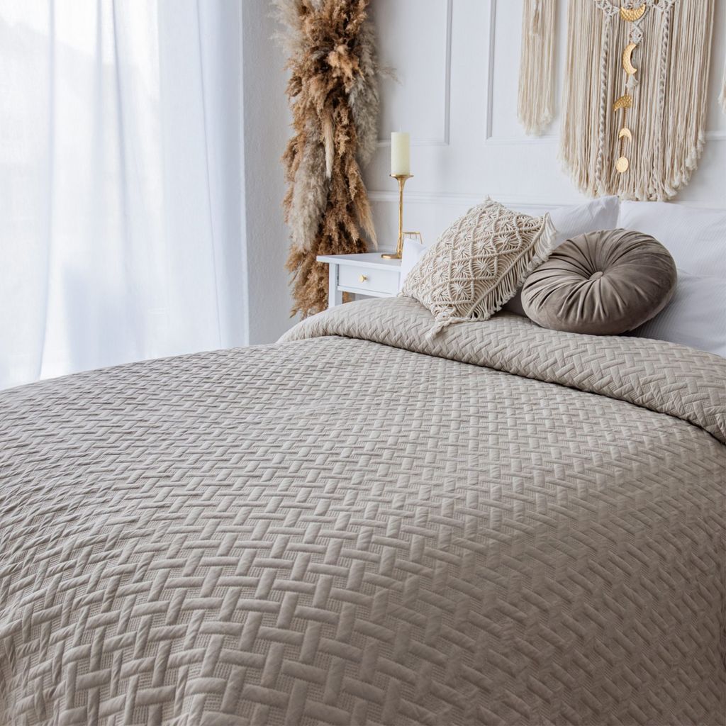 Allure Waffeldecke Aus 100% Baumwolle - 175x225 Cm In Taupe, Weich Und Ganzjährig Nutzbar
