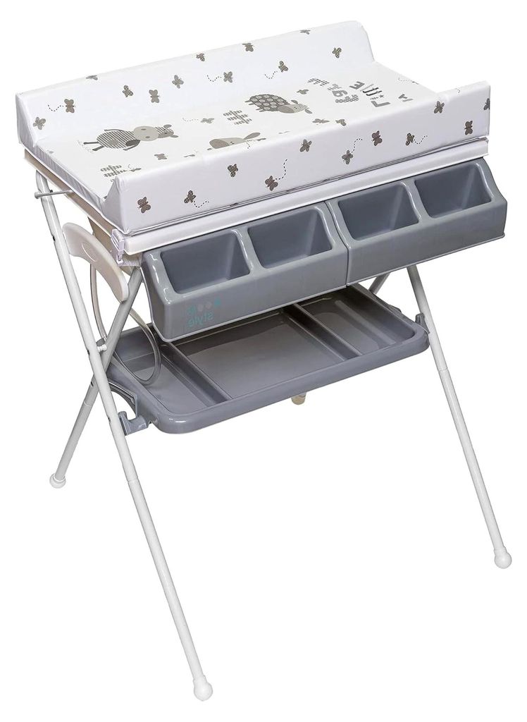 KOA 2-in-1 Wickeltisch mit Badewanne | mobile Wickelkombination | klappbar | große Wickelauflage | Wickelkommode für Babys und Kleinkinder | MY L...
