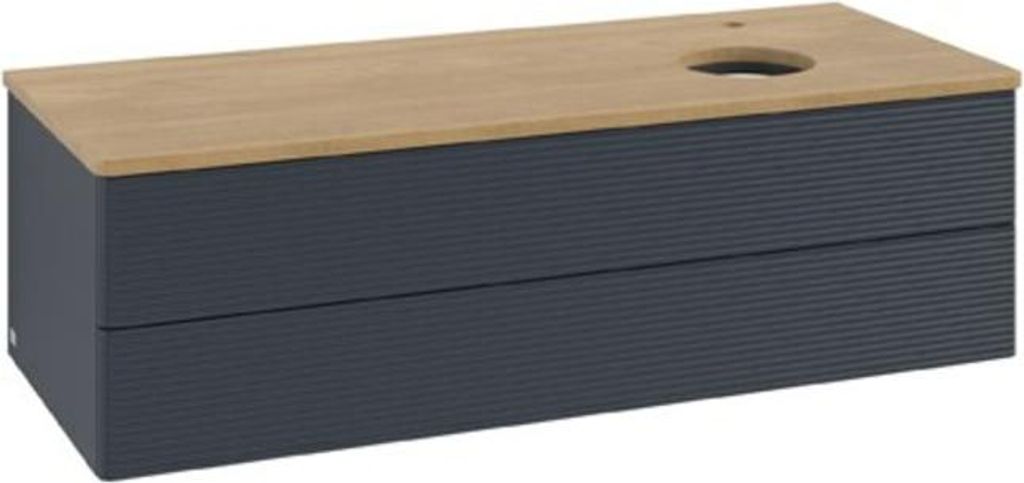 V&B Waschtischunterschrank mit Frontstruktur Antao 120x36x50cm, HL, WBP hon. Oa, md b m Lac