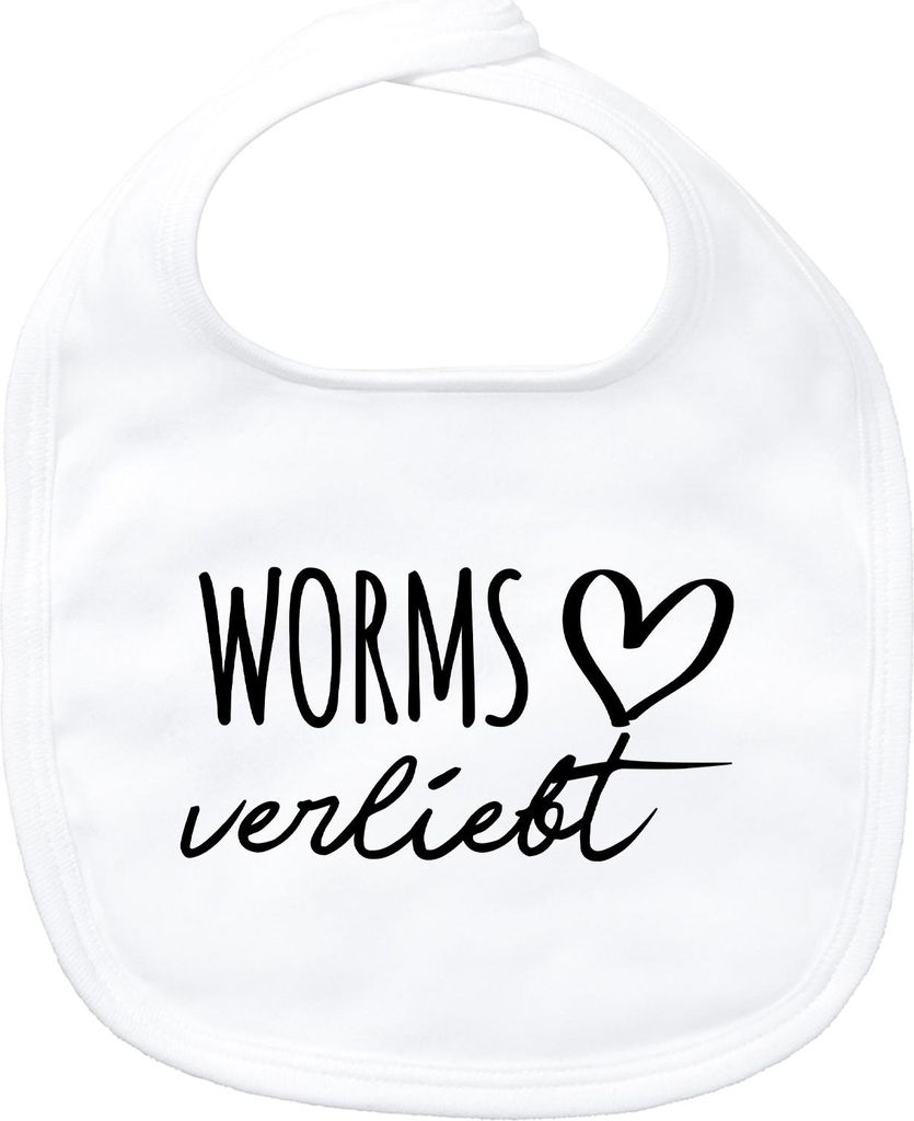 Huuraa Baby Lätzchen Worms verliebt White Klettverschluss Baumwolle Latz Geschenkidee