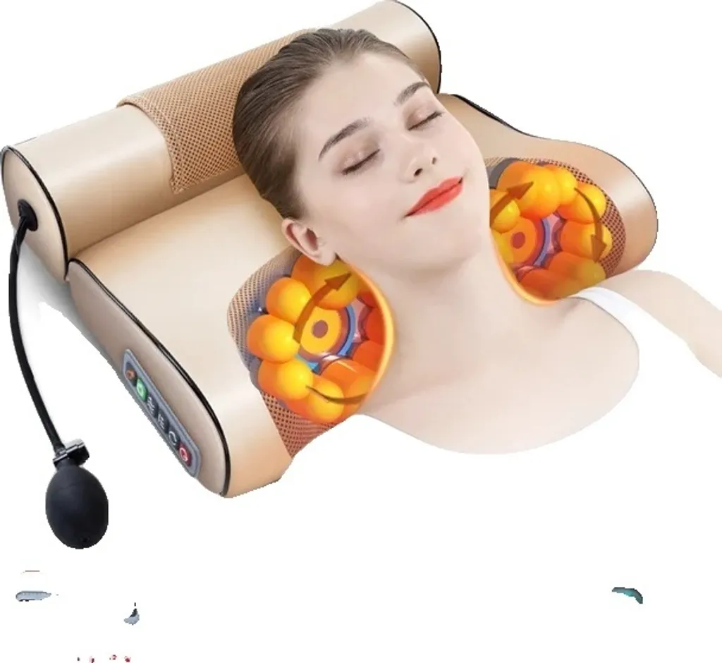 Coussin de massage nuque Shiatsu avec thermothérapie et Airbag - Or EU