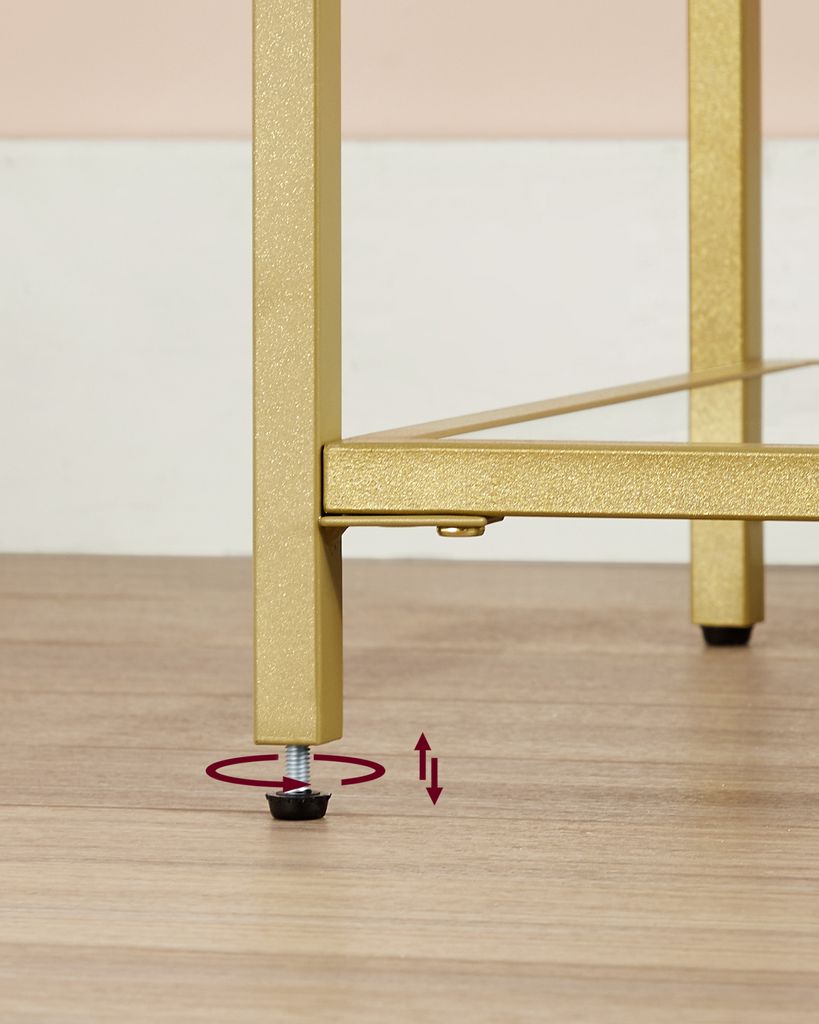VASAGLE Konsolentisch Flurtisch, mit Ablagen, aus Hartglas, Produktbild 6