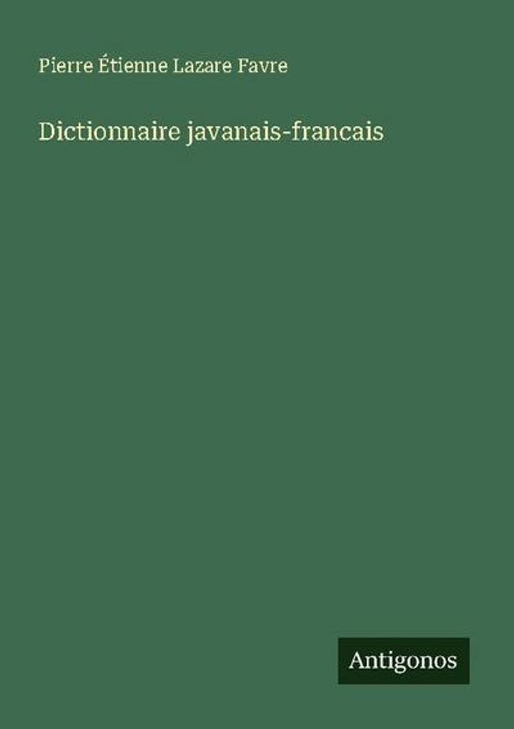 Wörterbuch Javanisch-Französisch