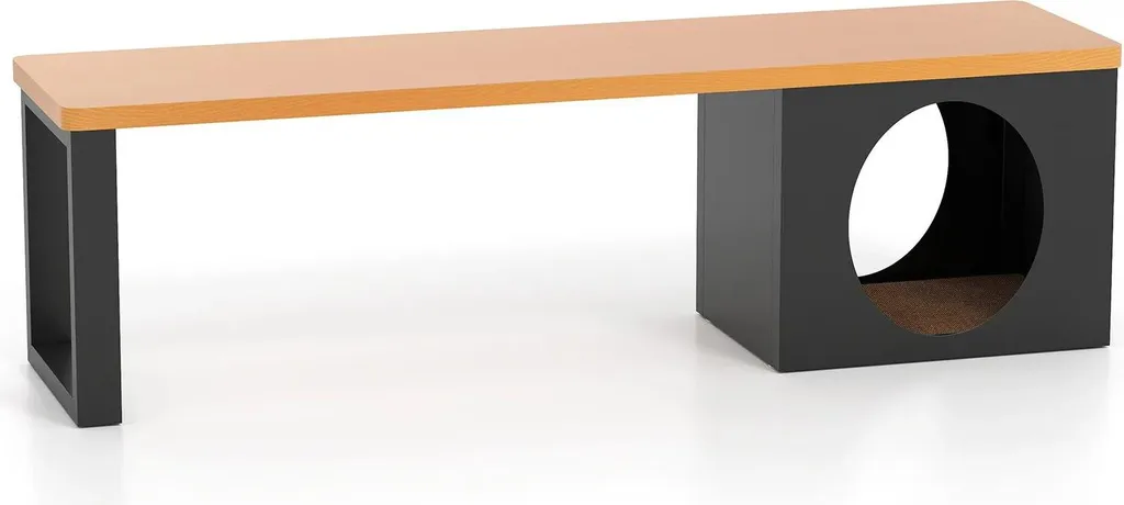 Banc extérieur en bois pour terrasse - Banc de jardin marron rustique