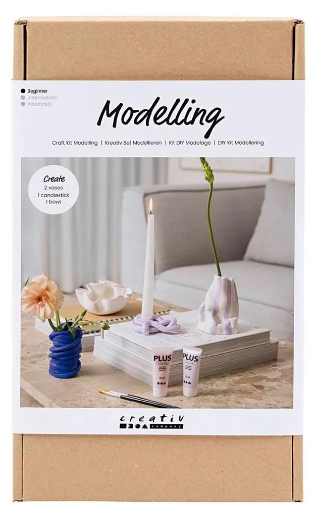 Kit Modelage Hobbieset : Pots et Vases en Argile DIY à Séchage Libre